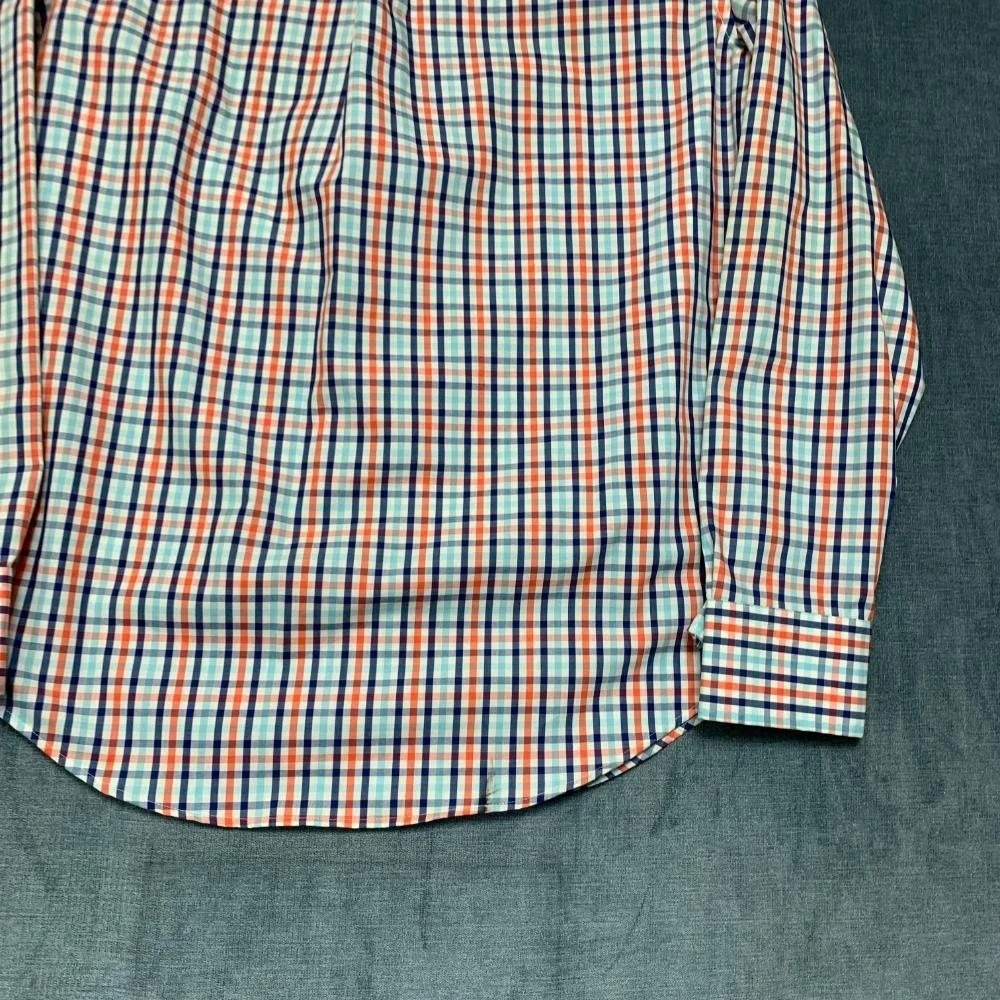 Banana Republic Dress Shirt Mens M 15/15.5 Multicolor Plaid Slim Fit Non Iron